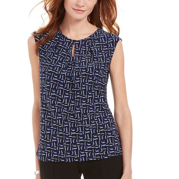 NWT Kasper printed keyhole sleveeless top, Small - Picture 1 of 4